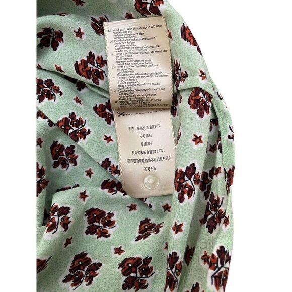 Scotch And Soda Sz XS Journee Au Soleil Green Floral Button-Down Blouse - Picture 9 of 10